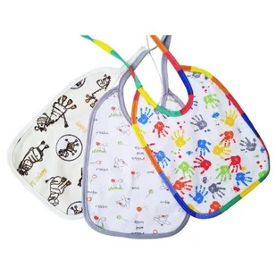 LIBRA-BABIES Libra-Babies Śliniak bawełniany z ceratką wiązany, 3szt. - Śliniaki i fartuszki - miniaturka - grafika 1