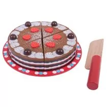 Bigjigs Toys Tort czekoladowy nauka krojenia BJ627 714002 - Zabawki AGD - miniaturka - grafika 1