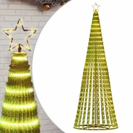 Choinki - vidaXL Stożkowa choinka z lampek, 475 ciepłych białych LED, 247 cm - miniaturka - grafika 1