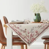 Obrusy i serwetki - Obrus dekoracyjny gobelin THAI 140x180 Eurofirany naturalny różowy kwitnąca wiśnia - miniaturka - grafika 1