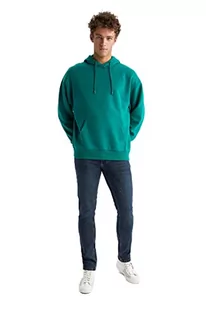 DeFacto Męski sweter z długim rękawem - okrągły dekolt bluza męska (zielony, M), zielony, M - Swetry męskie - miniaturka - grafika 1