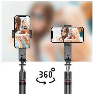 Kijek Selfie Stick uchwyt do telefonu zdjęć statyw Tripod L15 z Lampa LED + Pilot Bluetooth na telefon Czarny - Pozostałe akcesoria do telefonów Kijek Selfie Stick uchwyt do telefonu zdjęć statyw Tripod L15 z Lampa LED + Pilot Bluetooth na telefon Czarny - Pozostałe akcesoria do telefonów - miniaturka - grafika 8