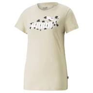 Koszulki i topy damskie - Koszulka damska Puma ESS+ Animal beżowa 67368788-XL - miniaturka - grafika 1