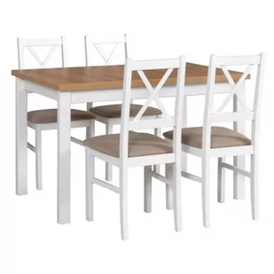 Zestaw stół i 4 krzesła drewniane ALBA 1 + NILO 10 - Stoły z krzesłami - miniaturka - grafika 1