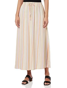 ONLY Damska spódnica midi w paski, Whitecap Gray/Stripes: fioletowa róża + pomarańczowa skórka + irlandzki C, L - Spódnice - miniaturka - grafika 1