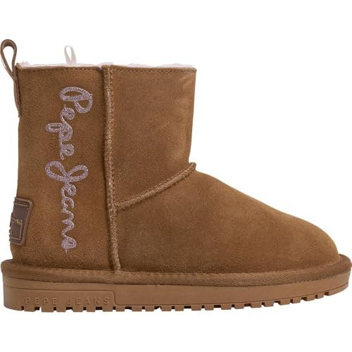 Pepe Jeans Dziewczęce Diss Top G botki z zimną podszewką z długą cholewką, Brązowy koniak brązowy, 43 EU
