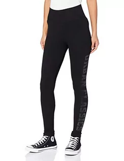 Legginsy - Urban Classics Damskie legginsy do jogi z wysokim stanem, długie spodnie streetwear i sportowe z logo tonalnego, rozmiary XS - 5XL - grafika 1