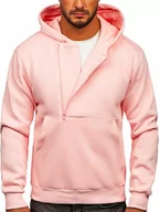Bluzy sportowe męskie - Jasnoróżowe bluza męska z kapturem Bolf 02 - miniaturka - grafika 1