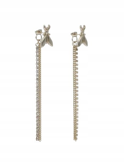 PATRIZIA PEPE METALOWE KOLCZYKI ZŁOTE Z CYRKONIAMI I1D