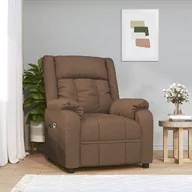Fotele - Lumarko Fotel ułatwiający wstawanie, brązowy, obity tkaniną - miniaturka - grafika 1