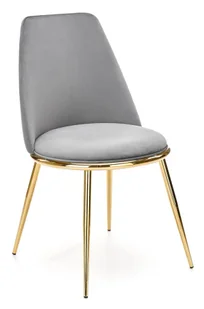 Szare tapicerowane welurem krzesło glamour Nugaxy - Krzesła - miniaturka - grafika 1