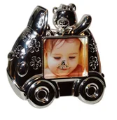 Ramki na zdjęcia - Ramka srebrna zdjęcie 5x5 Baby, samochodzik - miniaturka - grafika 1