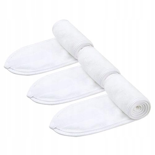 OPASKA NA CZOŁO MIKROFIBRA REGULOWANA RZEPY DO MAKIJAŻU SPA 3 SZTUKI