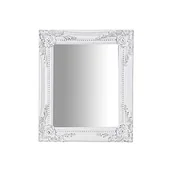 Lustra - BISCOTTINI INTERNATIONAL ART TRADING Lustro ścienne 33x26x3 cm Made in Italy / Lustro shabby drewno białe / Lustro barokowe / prostokątne lustro łazienkowe - miniaturka - grafika 1