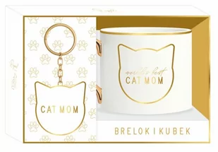 Be Happy, Brelok I Kubek, Royal Cat Mom, Beżowy - Kubki - miniaturka - grafika 1
