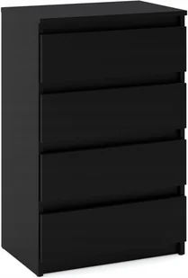 Komoda Z Szufladami Czarna 60CM 4S Szafka Rtv Meble Do Salonu Sypialni Loft - Komody - miniaturka - grafika 1