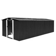 Altany ogrodowe - vidaXL Szopa ogrodowa, 257 x 597 x 178 cm, metal, antracytowa - miniaturka - grafika 1