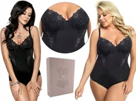 Odzież ciążowa - Modelujące CZARNE body GORSENIA G184 LIVIA, 70D - miniaturka - grafika 1