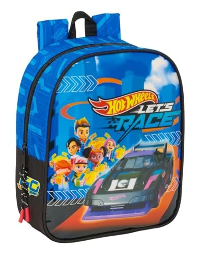 Safta HOT WHEELS LET'S RACE - plecak dziecięcy, plecak dziecięcy, plecak szkolny, odpowiedni do wózka, idealny do przedszkola, wygodny i wszechstronny, jakość i wytrzymałość, 22 x 10 x 27 cm,