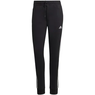 Spodnie damskie adidas Essentials 3-Stripes French Terry Cuffed czarne IC87 - Spodnie damskie - miniaturka - grafika 1