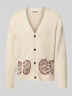 Swetry męskie - Kurtka z dzianiny z dekoltem w serek - miniaturka - grafika 1