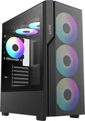 Obudowy komputerowe - Obudowa 1stCOOL 1stCOOL skříň GAMER 5, Mid tower, AU, USB 3.0, USB-C, 2x 140 ARGB Fan, 1x 120 ARGB Fan, bez zdroje, černá - miniaturka - grafika 1