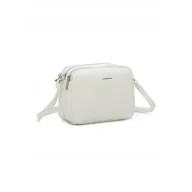 Torebki damskie - Damska Torebka Listonoszka LUIGISANTO Biała Trzykomorowa z Paskiem - miniaturka - grafika 1