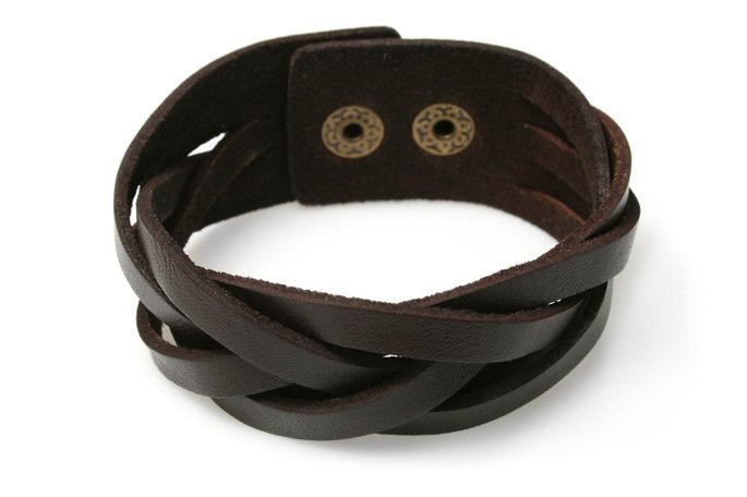 Bransoletka Rzemyki Brązowe Plecione Rock