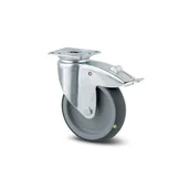 Pozostałe wyposażenie warsztatu - Antystatyczne koło obrotowe z hamulcem, 100 mm, płytka, guma szara - miniaturka - grafika 1