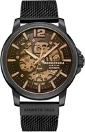 Zegarki męskie - Zegarek męski KENNETH COLE KCWGL2220503 czarny klasyczny skeleton - miniaturka - grafika 1