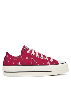 Converse Trampki Chuck Taylor All Star Lift Platform Embroidered Floral Patchwork A15535C Bordowy - Trampki damskie - miniaturka - grafika 1