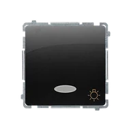 Wyłączniki światła i elektryczne - Kontakt Simon Przycisk zwierny Światło BASIC z podświetleniem LED - czarny mat - miniaturka - grafika 1