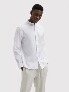 Koszule męskie - Selected Homme Koszula New-Linen 16079054 Biały Regular Fit - grafika 1