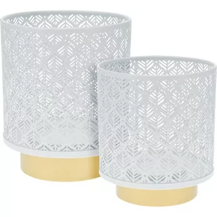 Zestaw metalowych latarenek Lighten, 2 szt., biały - Lampy pozostałe - miniaturka - grafika 1