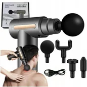 Masażery - Pistolet do masażu masażer ciała pleców karku szyi 4 końcówki 6 trybów mocy - miniaturka - grafika 1