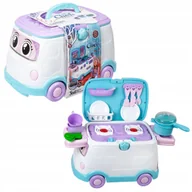 Zabawki AGD - Jeździk Auto Van Mini Kuchnia Garnki Akcesoria Zabawka 3 w 1 - miniaturka - grafika 1