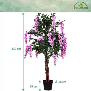 SZTUCZNE DRZEWO GLICYNIA WISTERIA RÓŻ 120CM KWIATY - Dekoracje domu - miniaturka - grafika 3