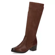Kozaki damskie - Caprice Damskie 9-25517-41 kozaki na obcasie, Cognac Comb, 38.5 EU - miniaturka - grafika 1
