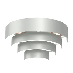 Jasnoszara lampa ścienna w formie półplafonu LX 3392 z serii RINGS - Lampy ścienne - miniaturka - grafika 1