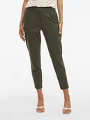 Spodnie damskie - Vila Spodnie "Vivarone" w kolorze ciemnozielonym - miniaturka - grafika 1
