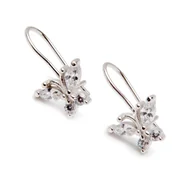 Biżuteria dla dzieci - Srebrny kolczyk motyl cyrkonie - miniaturka - grafika 1