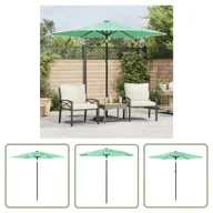 Parasole ogrodowe - The Living Store Parasol ogrodowy na stalowym słupku - zielony - 268x268x226 cm - Parasol Ogrodowy - miniaturka - grafika 1
