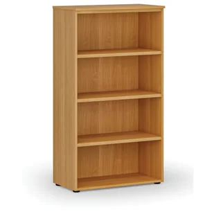 Regał biurowy PRIMO WOOD, 1434 x 800 x 420 mm, buk - Regały biurowe - miniaturka - grafika 1