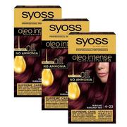 Farby do włosów i szampony koloryzujące - Syoss Oleo Farba do Włosów Burgund 4-23 x3 - miniaturka - grafika 1