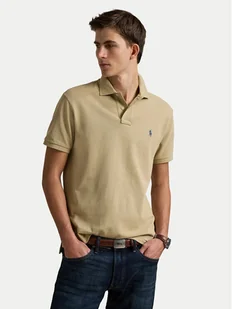 Polo Ralph Lauren Polo 710536856462 Beżowy Slim Fit - Koszulki męskie - miniaturka - grafika 1
