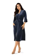 Szlafroki damskie - Szlafrok damksi Lena granatowy XXL/3XL - miniaturka - grafika 1