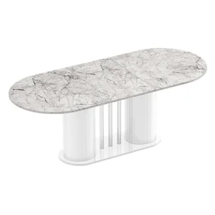 Stół rozkładany CESARO Venatino White HG + Biały HG - Stoły - miniaturka - grafika 1