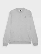 Bluzy sportowe męskie - Męska bluza dresowa rozpinana bez kaptura 4F 4FWMM00TSWSM1463 - szary - miniaturka - grafika 1