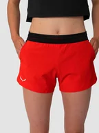 Spodnie sportowe damskie - Salewa Szorty funkcyjne w kolorze czarno-czerwonym - miniaturka - grafika 1