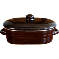 Beczki - Kamionka garnek podłużny na smalec z pokrywą 0,75 l - miniaturka - grafika 1